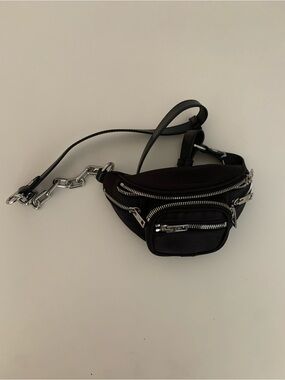 Alexander Wang Black Mini Crossbody Bag satin with Silver Hardware